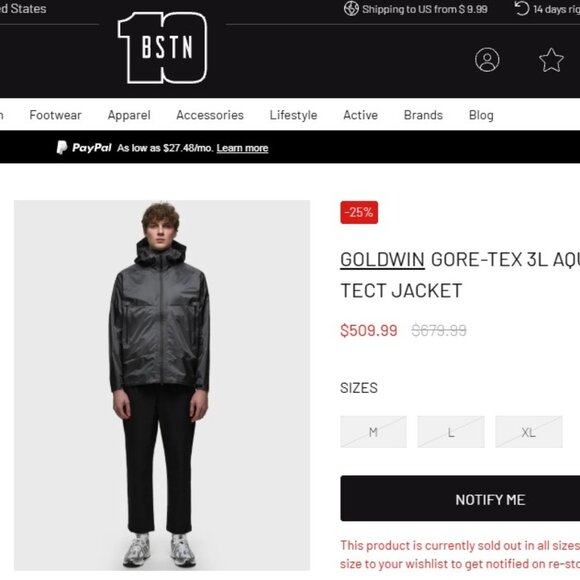 Goldwin Brand New with Tag Packable GORE-TEX jacket $679.99 +tax - Picture 3 of 13